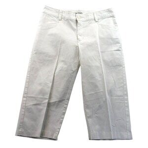 Lee Womens Capri Pants 8M Just Below The Waist White Stretch Classic Casual